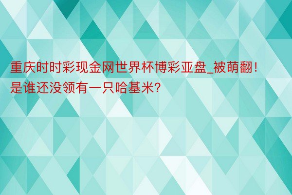 重庆时时彩现金网世界杯博彩亚盘_被萌翻！是谁还没领有一只哈基米？