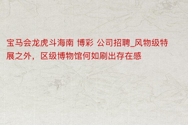 宝马会龙虎斗海南 博彩 公司招聘_风物级特展之外，区级博物馆何如刷出存在感