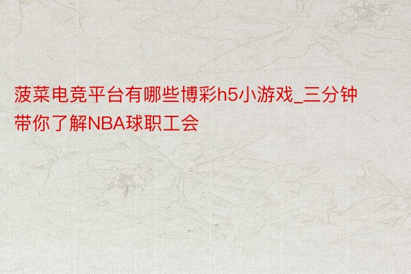 菠菜电竞平台有哪些博彩h5小游戏_三分钟带你了解NBA球职工会