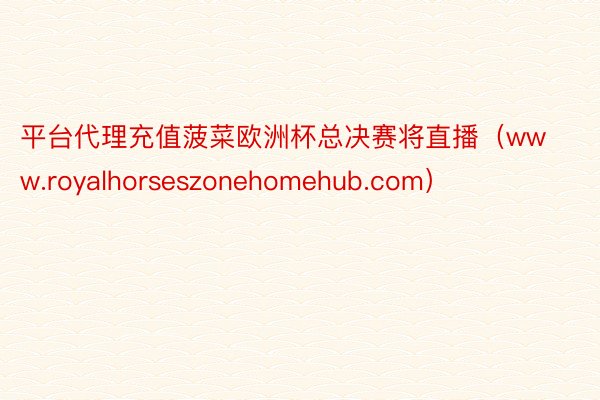 平台代理充值菠菜欧洲杯总决赛将直播（www.royalhorseszonehomehub.com）