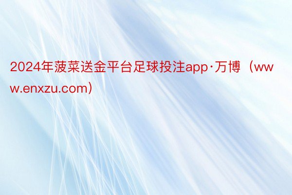 2024年菠菜送金平台足球投注app·万博（www.enxzu.com）