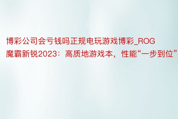 博彩公司会亏钱吗正规电玩游戏博彩_ROG魔霸新锐2023：高质地游戏本，性能“一步到位”