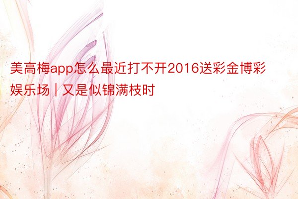 美高梅app怎么最近打不开2016送彩金博彩娱乐场 | 又是似锦满枝时